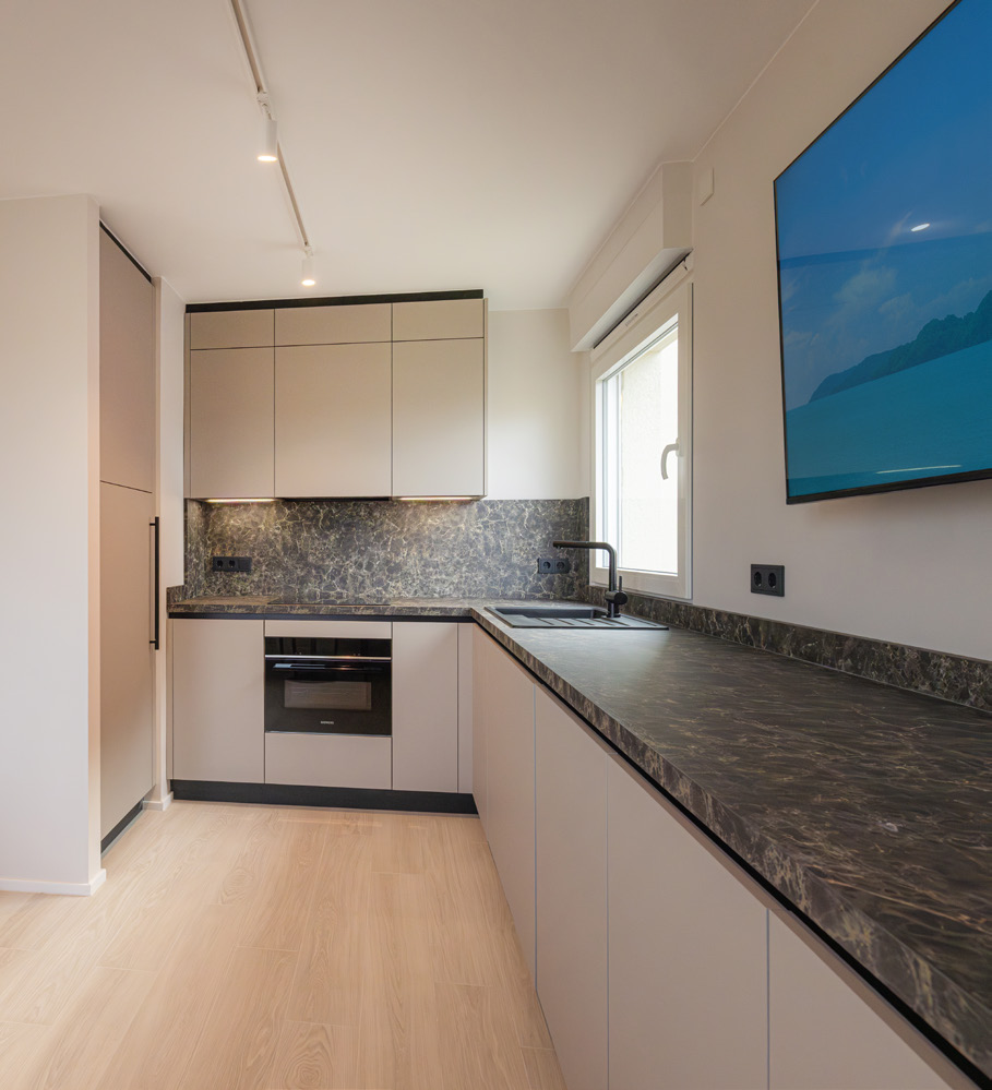 Studio 01 sleeping area and dining corner